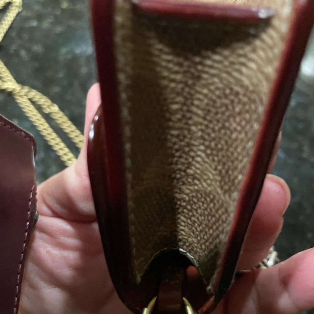 NWOT with a box Coach Brown Leather Mini Bag with original Coach gold chain. - Picture 10 of 14